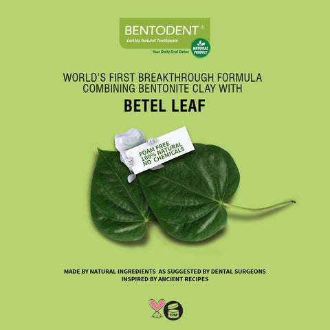 Bentodent Calcium Bentonite Clay Toothpaste - Betel Leaf Organic Toothpaste - SLS Free
