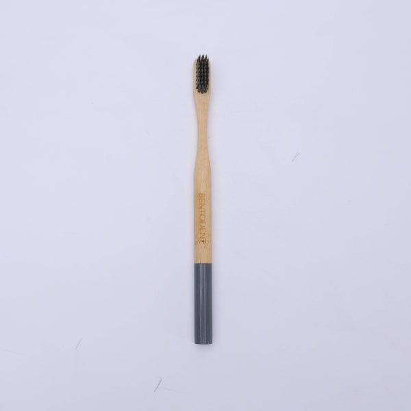 Bentodent Bamboo Toothbrush round bottom charcoal